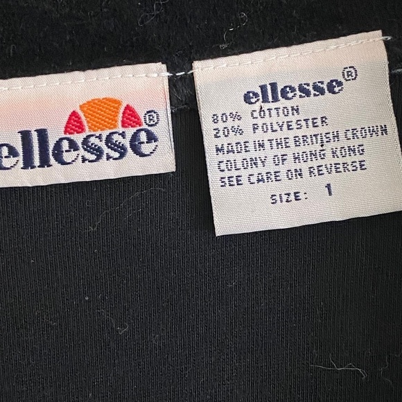 ELLESSE Vintage Romper Black Velour Long Sleeved Size Small Gothic - Picture 3 of 13